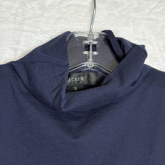J.Crew Fitted Turtle Neck Tank Top Size Small 100% Cotton Navy Blue Layering - Picture 2 of 8